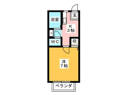 フレグランス郵とぴあA(1K/2階)の間取り写真