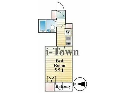 竹山ビル弐番館(1K/6階)の間取り写真