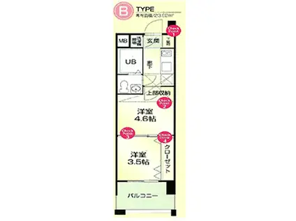 54 WES-PROJECT博多駅南(2K/11階)の間取り写真