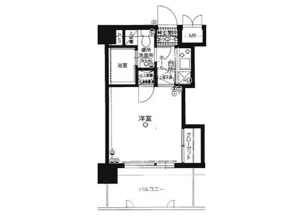 エステートモア博多グラン(1K/2階)の間取り写真