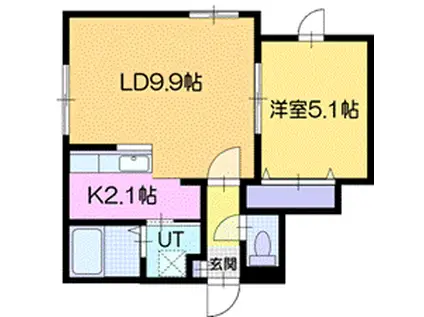 イースト BLUE(1LDK/2階)の間取り写真