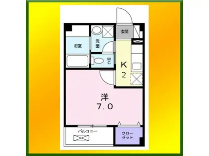 サニーハウス(1K/1階)の間取り写真