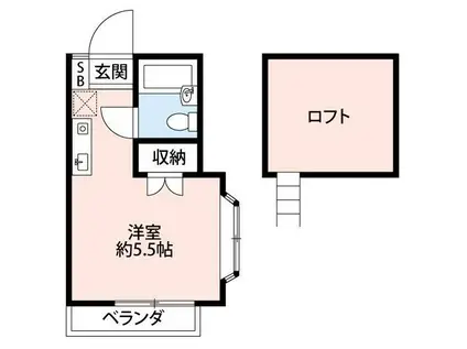 テグレ210(ワンルーム/2階)の間取り写真