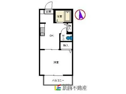 VIVRE21 A棟(1K/2階)の間取り写真