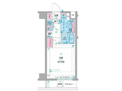 GENOVIA横浜鶴見市場SKYGARDEN(1K/4階)の間取り写真