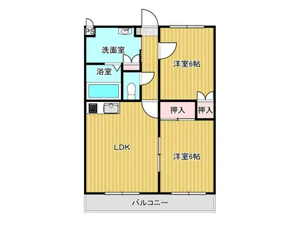 グランドール(2LDK/1階)の間取り写真