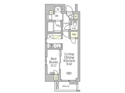 アジールコート松濤(1LDK/4階)の間取り写真