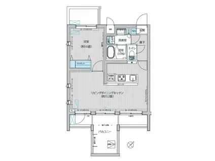 グランジュテ巣鴨(1LDK/5階)の間取り写真