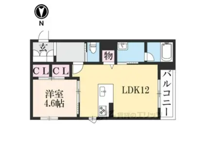 シャーメゾン西朱雀(1LDK/3階)の間取り写真