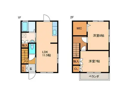 パレーシャル建栄II(2LDK/1階)の間取り写真