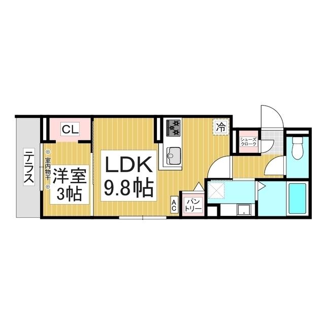 セルメイユール(1LDK/1階)の間取り写真