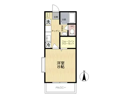 サニーテラス(1K/2階)の間取り写真