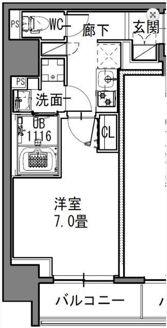 S-RESIDENCE新御徒町イースト(1K/3階)の間取り写真