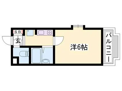 シャトー姫路(1K/1階)の間取り写真