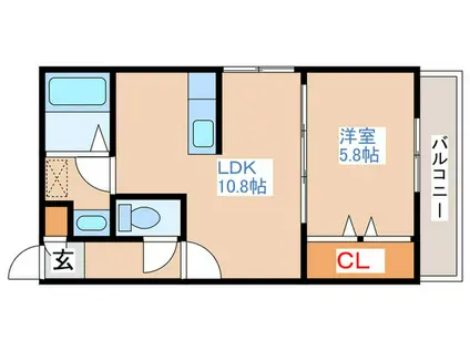 コムズ南平岸(1LDK/4階)の間取り写真