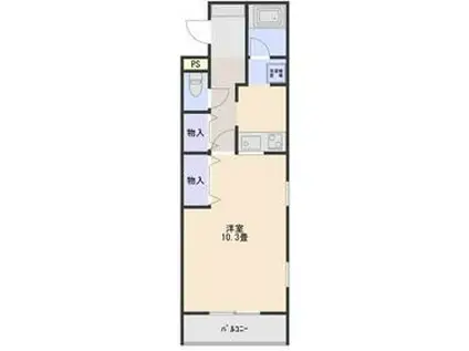 COMPARTMENTアイビー(1K/2階)の間取り写真