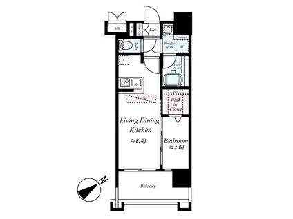 グランフォーレ プライム 神屋町(1LDK/3階)の間取り写真