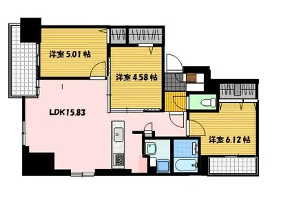 トレジャーフロントステーション(3LDK/10階)の間取り写真