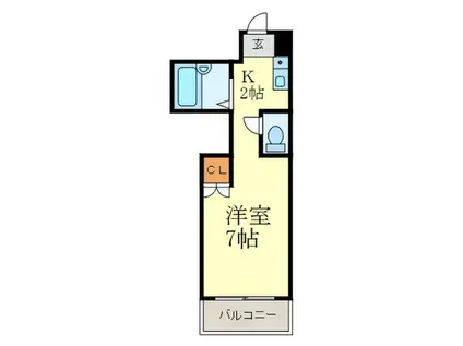 ヴィラ中立売(1K/6階)の間取り写真