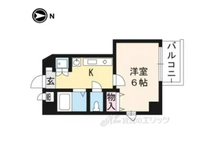 プレサンス京都御所東505(1K/5階)の間取り写真