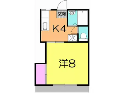 メゾンファミール(1K/1階)の間取り写真