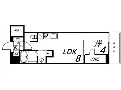 ブエナビスタ神戸駅前(1LDK/9階)の間取り写真