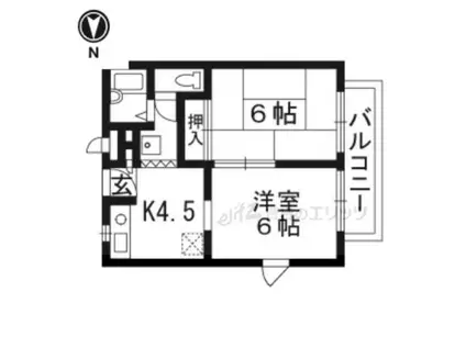 入江ハイツIII(2DK/1階)の間取り写真