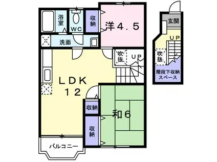 シェールB(2LDK/2階)の間取り写真