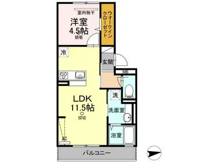 メゾン モナミ(1LDK/2階)の間取り写真