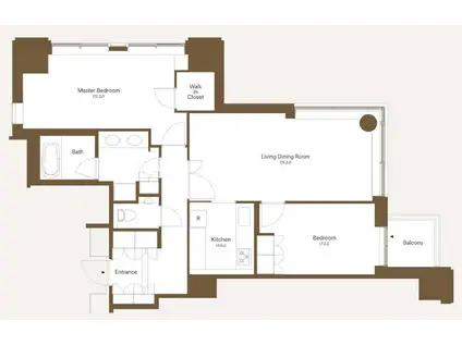 六本木ヒルズレジデンス(2LDK/33階)の間取り写真