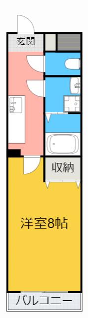 GX小垣江(1K/2階)の間取り写真