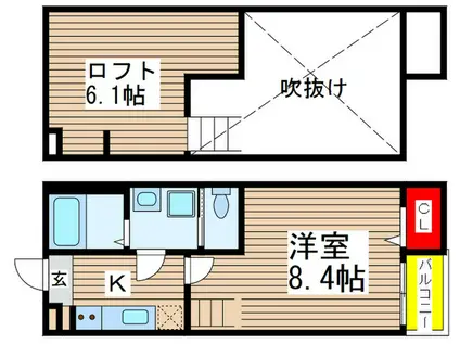 CARPE DIEM(1K/1階)の間取り写真