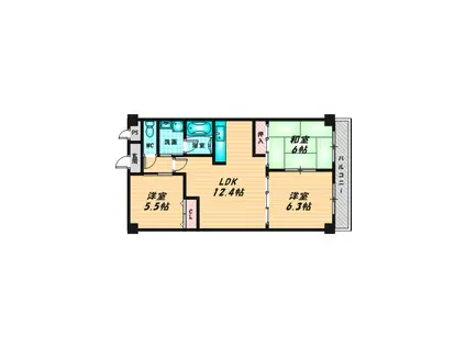 ニュープリ―メル(3LDK/10階)の間取り写真