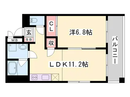 ディオミオ(1LDK/2階)の間取り写真