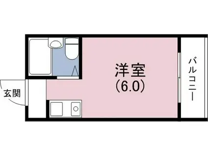 ヴィラタイガー(ワンルーム/4階)の間取り写真