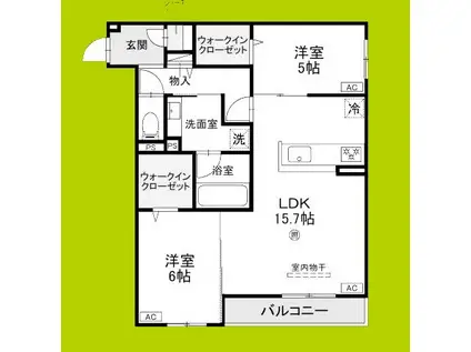 ファブール東羽衣(2LDK/2階)の間取り写真