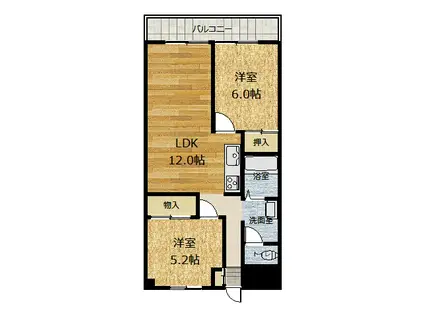 コンフォーティア8(2LDK/1階)の間取り写真