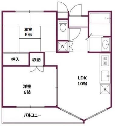 ヴィラ大泉(2LDK/3階)の間取り写真