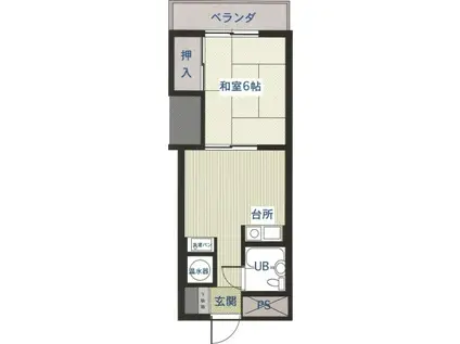 ラフォーレひらとA(1DK/3階)の間取り写真