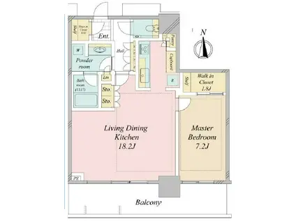 パークシティ中野ザタワー ブリーズ(1LDK/11階)の間取り写真