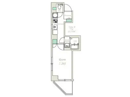 ドルチェヴィータ両国(1K/2階)の間取り写真