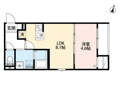 LA LUCE 岩槻(1LDK/2階)の間取り写真
