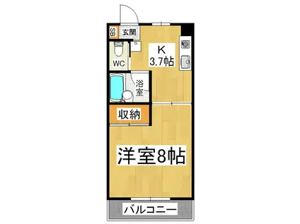 カルネ村井(1K/1階)の間取り写真