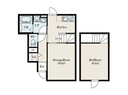 LE SERENITE ル・セレニテ(1K/1階)の間取り写真