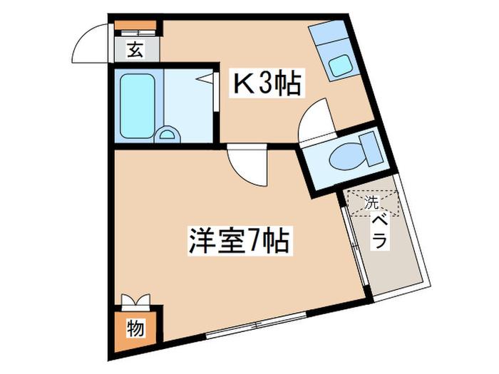 グリーンパ-クイダ2(1K/2階)の間取り写真