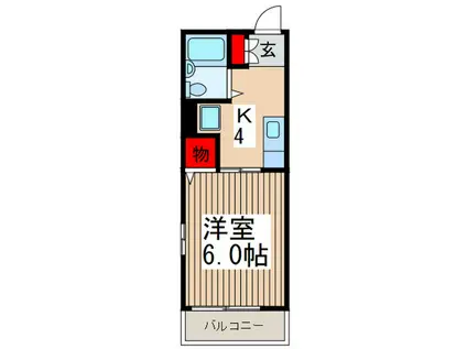 シティハイムスコーレ(1K/2階)の間取り写真
