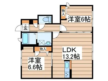 サンフォーレⅦ(2LDK/1階)の間取り写真