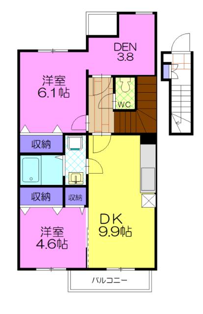 リバーストーン(2SLDK/2階)の間取り写真