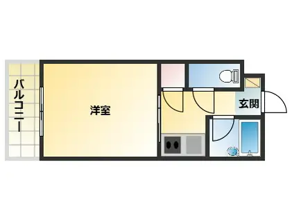 ロータリーマンション萱島西(1K/2階)の間取り写真