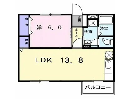 コーポラス TM(1LDK/1階)の間取り写真